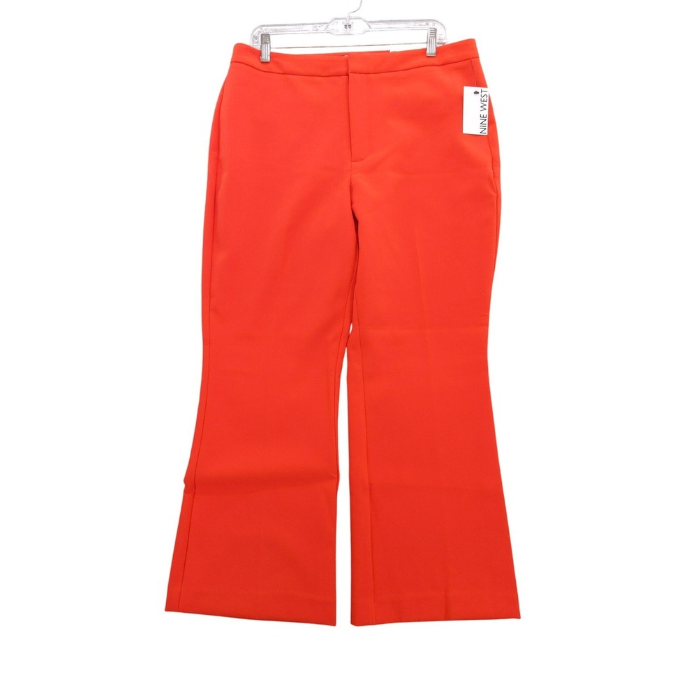 Nine West Women's Orange Kick‎ Flare High Rise Pants Size 14 NWT $50